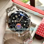 Omega Seamaster Professional Diver 300M Replica Black Chrono Watch Stainless Steel